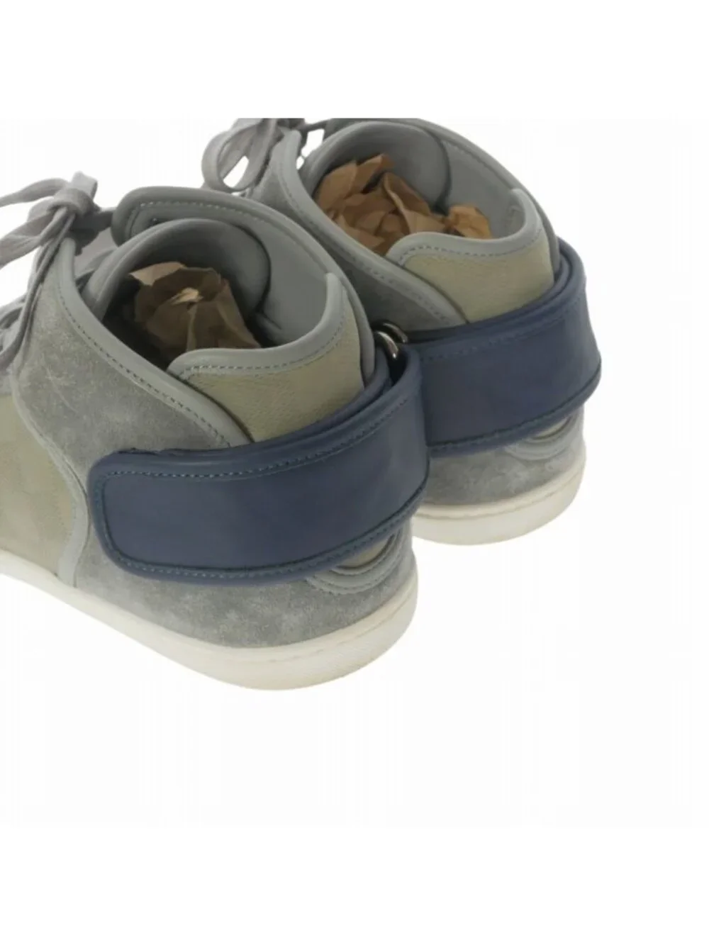 Louis Vuitton Suede Damier High Cut Sneakers 6 Gray
